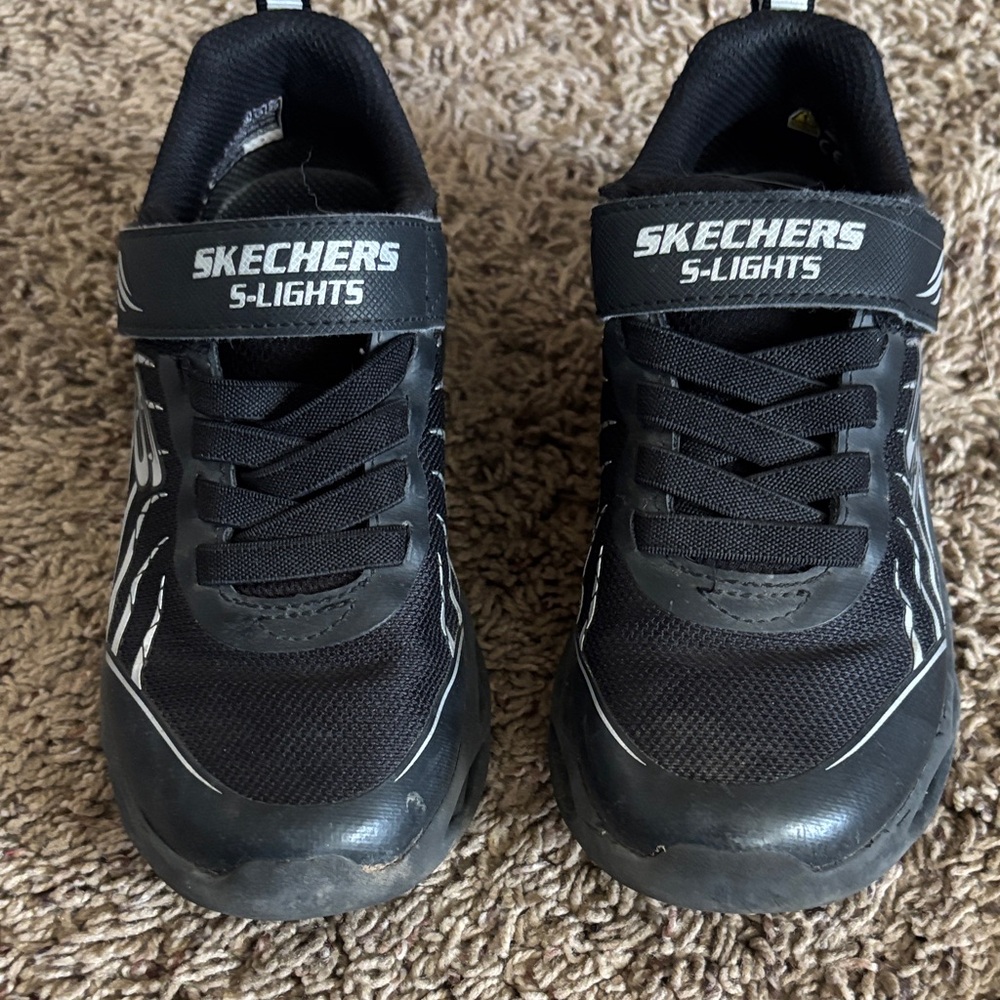 Skechers S-Lights Black Athletic Shoes